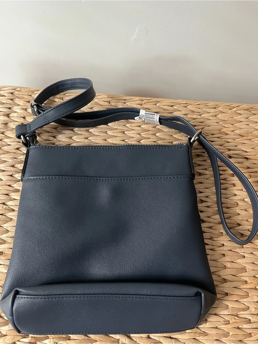 Style & Co. Hudson North South Soft Faux Leather Navy Crossbody